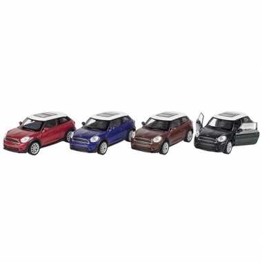 Modelauto mini cooper s paceman blauw 11 cm