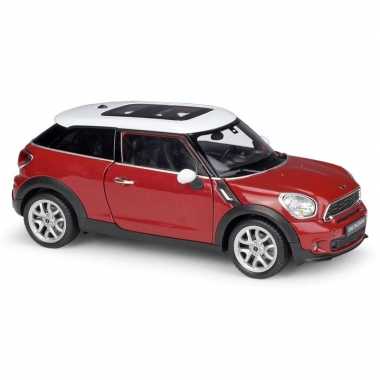 Modelauto mini cooper s paceman rood schaal 1:24/17 x 7 x 6 cm