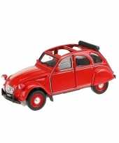 Modelauto citroen 2cv cabrio rood 1 36