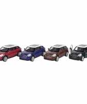 Modelauto mini cooper s paceman blauw 11 cm