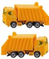 Set van 2x stuks siku vuilniswagens speelgoed modelauto 10 cm